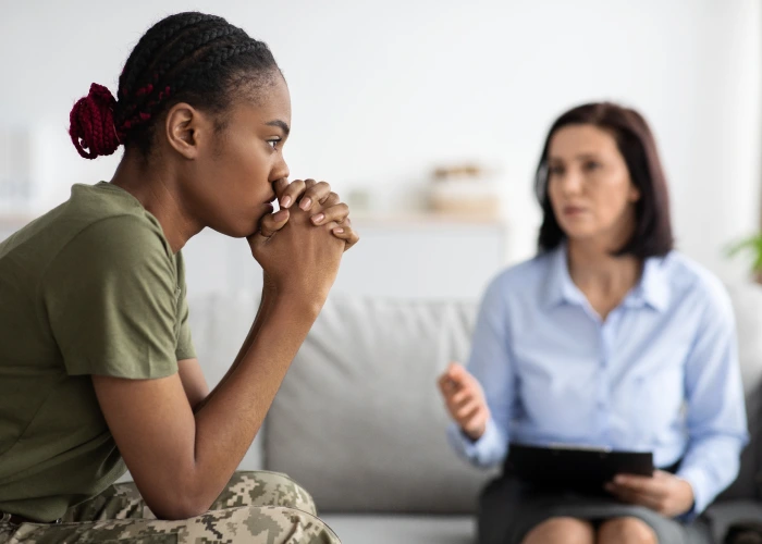 military personnel gets counseling